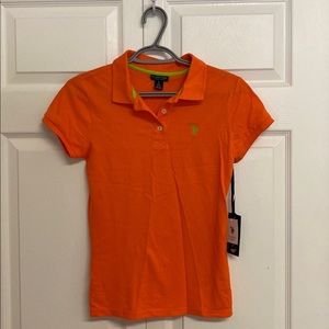 NWT U.S. Polo Assn. Orange polo shirt